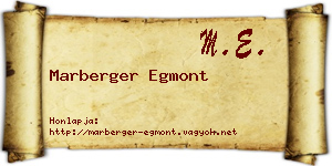 Marberger Egmont névjegykártya